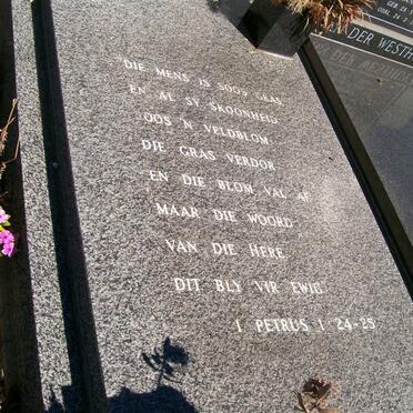 BOTHA Gert Arnoldus 1929-2003 &amp; Magdalena Petronella VAN WYK 1933-1982