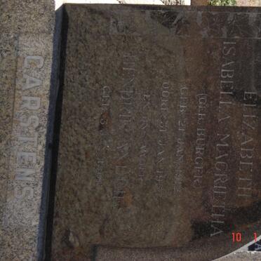 CARSTENS Hendrik Andries 1906-  &amp; Elizabeth Isabella Margrietha BURGER 1912-1957