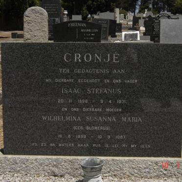 CRONJé Isaak Stefanus 1896-1971 &amp; Wilhelmina Susanna Maria BLOMERUS 1899-1987