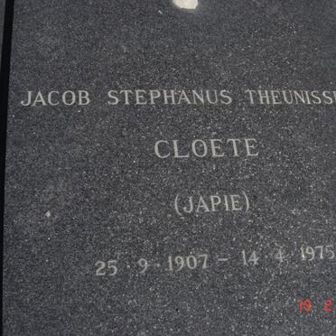 CLOETE Jacob Stephanus Theunissen 1907-1975