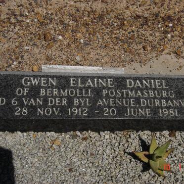 DANIEL Gwen Elaine 1912-1981