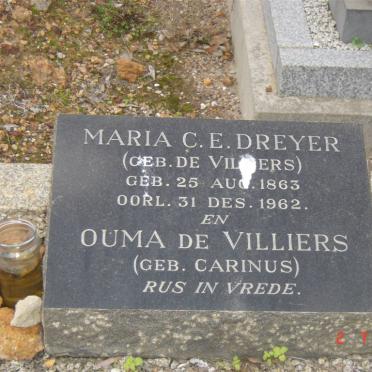 DREYER Maria C.E. nee DE VILLIERS 1863-1962