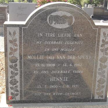 EKSTEEN Hennie 1900-1971 &amp; Mollie VAN DER SPUY 1908-1962