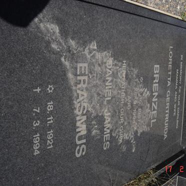 ERASMUS Daniel James 1921-1994 :: BRENZEL Loretta Gertruida  1957-1994