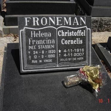 FRONEMAN Christoffel Cornelis 1916-2007 &amp; Helena Francina STASSEN 1920-1990