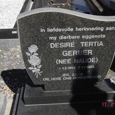 GERBER Desiré Tertia nee NAUDé 1922-1993