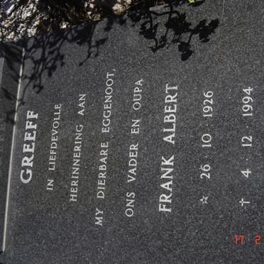 GREEFF Frank Albert 1926-1994
