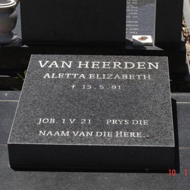 HEERDEN Aletta Elizabeth, van -1991