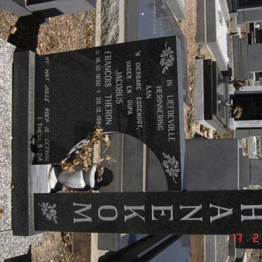 HANEKOM Jacobus Francois Theron 1930-198?