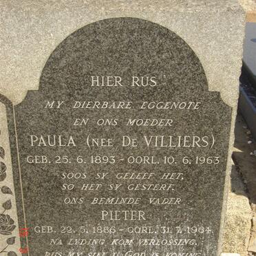 JOUBERT Pieter 1886-1964 &amp; Paula DE VILLIERS 1893-1963