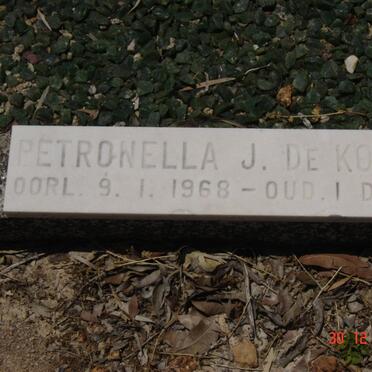 KOCK Petronella J., de 1968-1968