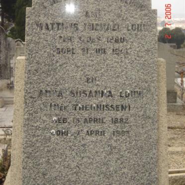 LOUW Matthys Michael 1880–194? &amp; Anna Susanna THEUNISSEN 1882-1963