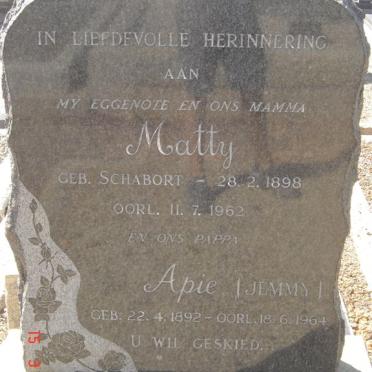 LOUW Apie 1892-1964 &amp; Matty SCHABORT 1898-1962