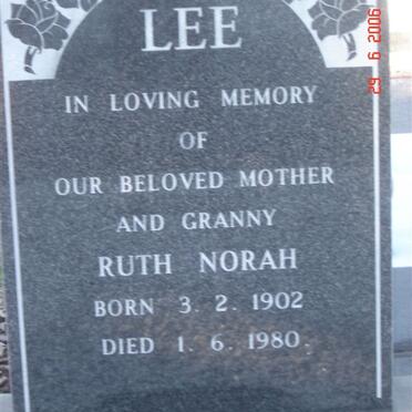 LEE Ruth Nora 1902-1980