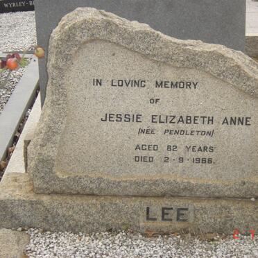 LEE Jessie Elizabeth Anne nee PENDLETON -1966
