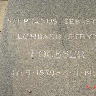 LOUBSER Stephanus Sebastiaan Lombard Steyn 1879-1958 &amp; Elizabeth Maria BAM 1881-1958