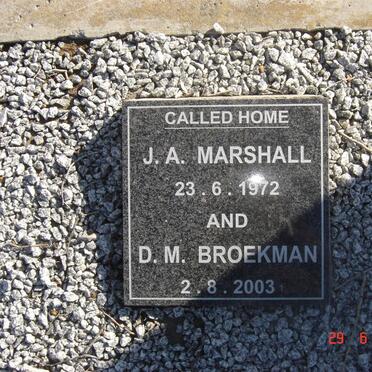 MARSHALL J.A. –1972 &amp; D.M. BROEKMAN -2003