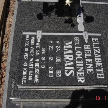 MARAIS Elizabeth Helene nee LOCHNER 1921-2003