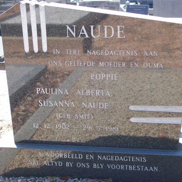 NAUDE Paulina Alberta Susanna nee SMIT 1902-1981