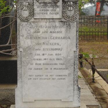 NIEKERK Emerentia Gerharda, van nee STEMANN 1834-1913