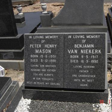 NIEKERK Benjamin, van 1917-1990 :: MASON Peter Henry  1951-1991