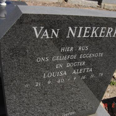 NIEKERK Louisa Aletta, van 1940-1978