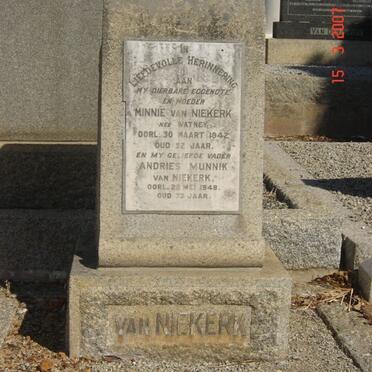 NIEKERK Andries Munnik, van -1942 &amp; Minnie WATNEY -1942