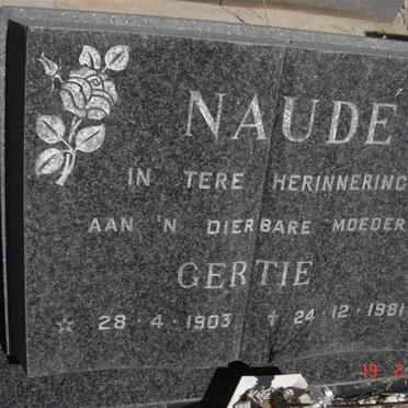 NAUDE Gertie 1903-1981