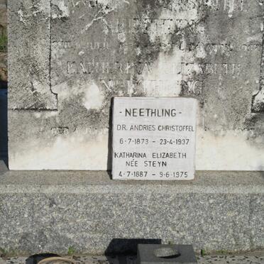 NEETHLING Andries Christoffel 1873-1937 &amp; Katharina Elizabeth STEYN 1887-1975