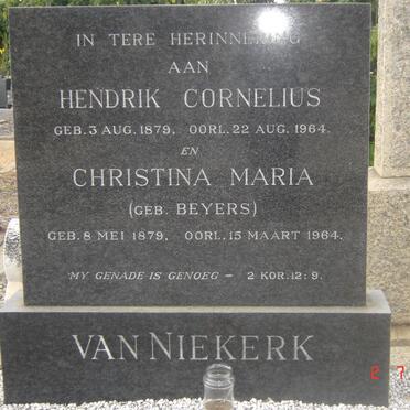 NIEKERK Hendrik Cornelius, van 1879-1964 &amp; Christina Maria BEYERS 1879-1964