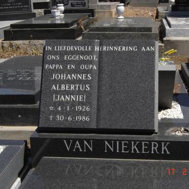 NIEKERK Johannes Albertus, van 1926-1986