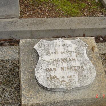 NIEKERK Hanna, van -1918