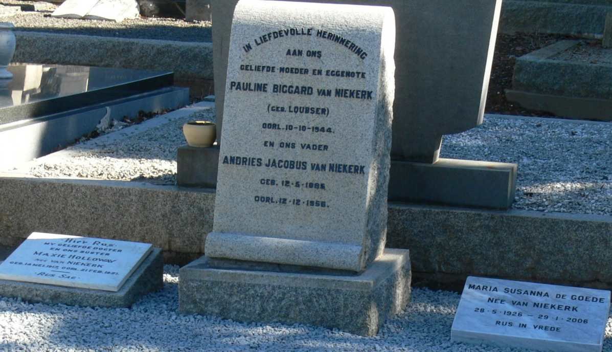 NIEKERK Andries Jacobus, van 1885-1956 &amp; Pauline Biggard LOUBSER -1944 &amp; Children