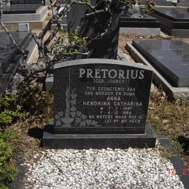 PRETORIUS Anna Hendrina Catharina nee JOUBERT 1887-1984