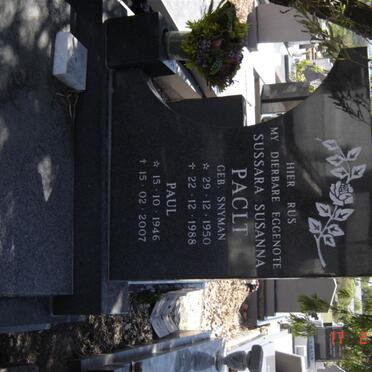 PACLT Paul 1946-2007 &amp; Sussara Susanna SNYMAN 1950-1988