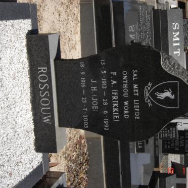 ROSSOUW F.A. 1912-1992 :: ROSSOUW J.H. 1916-2005