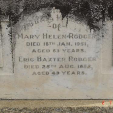RODGER Mary Helen –1951 :: RODGER Eric Baxter -1952
