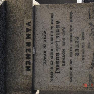 RENEN Peter, van 1888-1959 &amp; Annie BUSKE 1893-1965