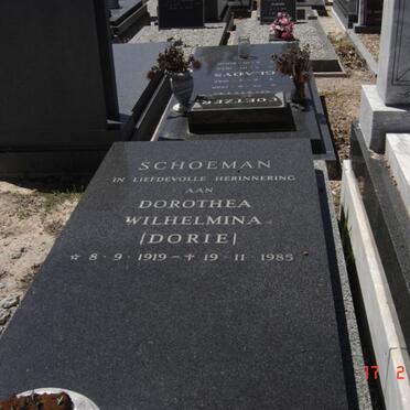 SCHOEMAN Dorothea Wilhelmina 1919-1985