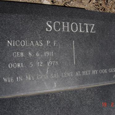 SCHOLTZ Nicolaas P.F. 1911-1978