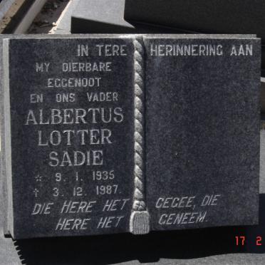 SADIE Albertus Lotter 1935-1987