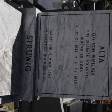 STRUWIG Alta nee VON WIELLIGH 1933-1985