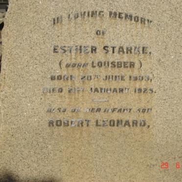 STARKE Esther nee LOUBSER 1903-1925 :: STARKE Robert Leonard