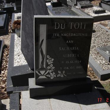TOIT Sacharia Alberta, du 1924-1987