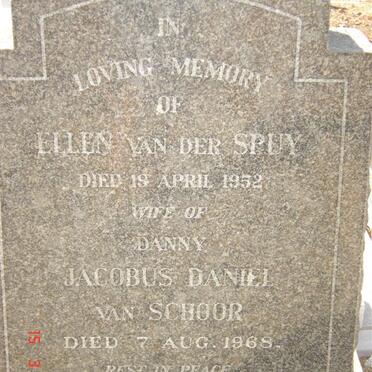 SCHOOR Jacobus Daniel, van -1968 &amp; Ellen VAN DER SPUY -1952