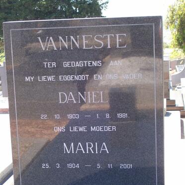 VANNESTE Daniel 1903-1981 &amp; Maria 1904-2001