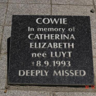 COWIE Catherine Elizabeth nee LUYT -1993