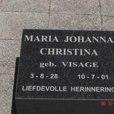 VISAGIE Maria Johanna Christina 1928-2001
