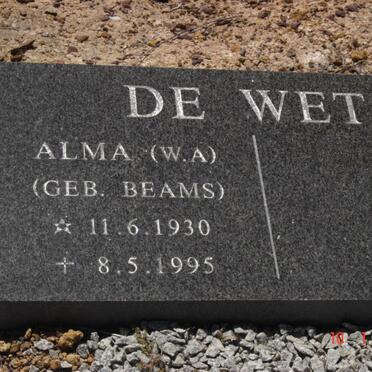 WET W.A., de nee BEAMS 1930-1995