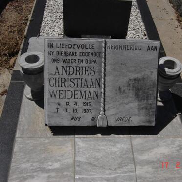 WEIDEMAN Andries Christiaan 1915-1987